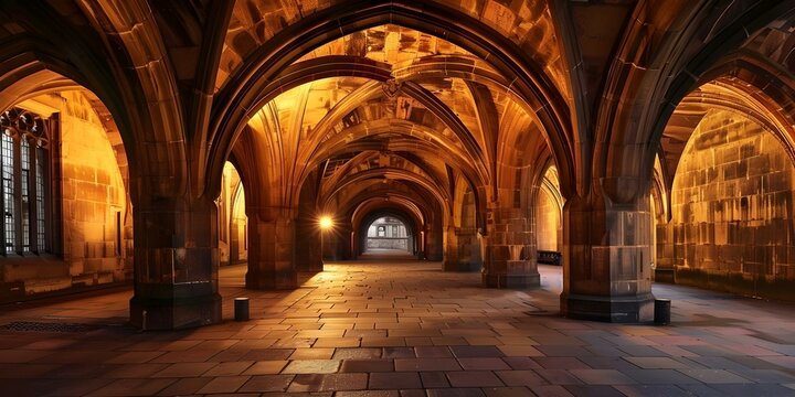 Illuminate undercroft at the University of Glasgow. Concept Architecture, Historic Buildings, University of Glasgow, Undercroft Lighting, Illumination