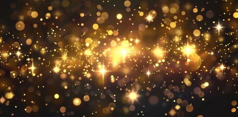 Obraz premium Abstract glowing light effect with bokeh and stars.