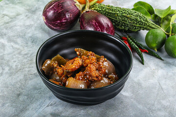 Asian cuisine - prawn in chili sauce