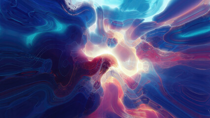 Abstract colorful bright glowing background with iridescent waves of energy and plasma rays with light