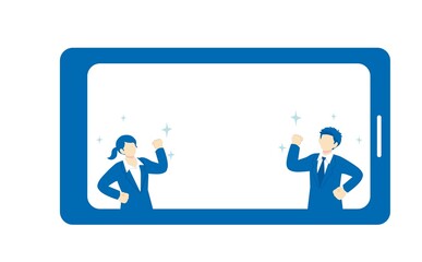 オンラインを使ったビジネスイラスト素材