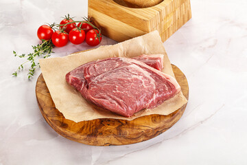 Uncooked raw beef steak for grill