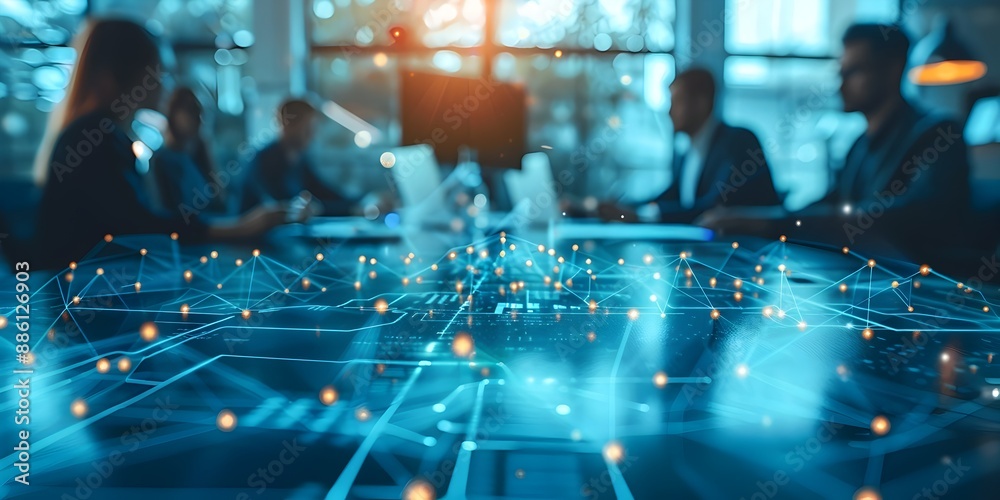 Poster integrating new technologies for digital transformation in business networking and communication