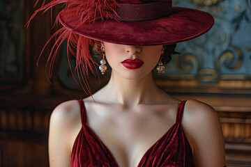 Red Velvet Swing Dress, Jazz Style