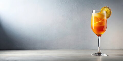 Cocktail orange et jaune dans un style minimaliste et photor?aliste, cocktail, orange, jaune, minimaliste, photor?aliste