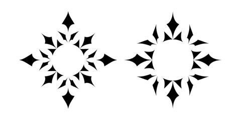 Set of Abstract Cross Shape Design Elements. 