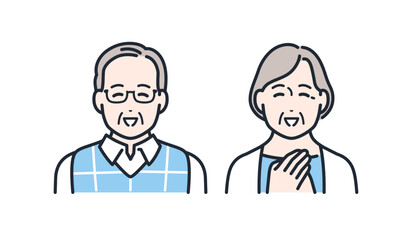 笑顔 安心 喜ぶ おじいちゃん おばあちゃん アイコン