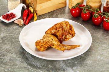 Tasty roasted chicken wing with spices