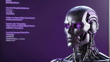 Naklejka premium Artificial Intelligence Robot Head.