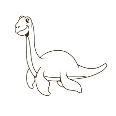 mascot animal plesiosaurus good for coloring book, doodle, etc