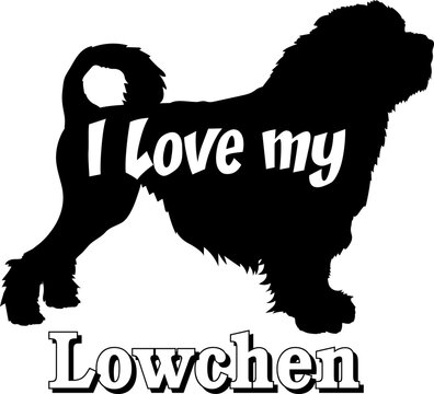 I love my Lowchen Dog silhouette dog breeds logo dog monogram vector
