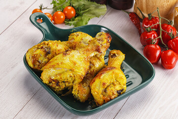 Roasted Chicken leg drumsticks with curry sauce