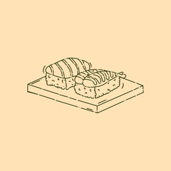 Hand Drawn Japanese Sushi Illustration