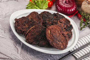 Liver pancakes in the bowl