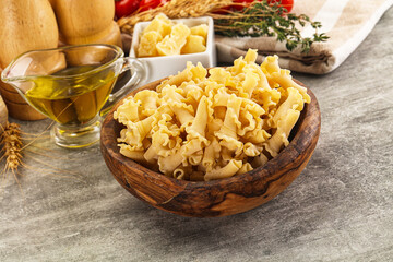 Raw dry Italian pasta - campanelle