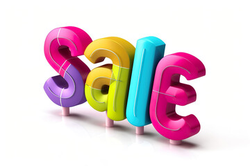 Colorful Sale Sign on white background