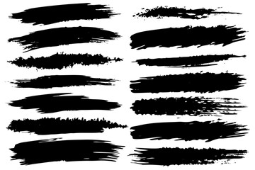 A collection of black paint marks on a plain white surface
