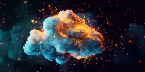 Fototapeta premium Abstrakte Wolke aus Licht und Farbe
