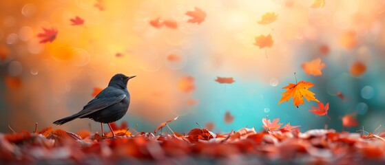 Haloween Bright Wings Harvest, focus cover all objects, deep dept of field, Allocate a large blank space for text overlay