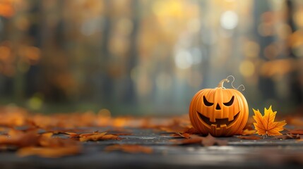 Haloween Carving Layout, focus cover all objects, deep dept of field, Allocate a large blank space for text overlay