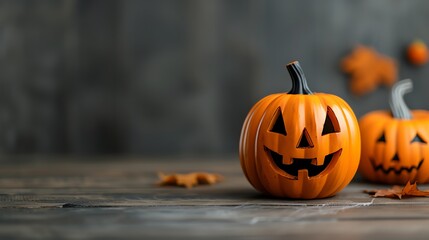 Haloween Carving Layout, focus cover all objects, deep dept of field, Allocate a large blank space for text overlay