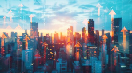 Fototapeta premium A mesmerizing aerial view of a bustling Asian cityscape with towering skyscrapers, like those in Hong Kong or Shanghai