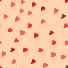 pattern with hearts of different shades of red. Vector illustration