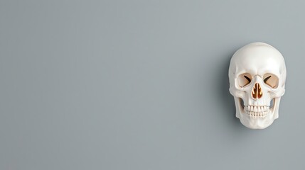 Haloween Skull Sequence, focus cover all objects, deep dept of field, Allocate a large blank space for text overlay