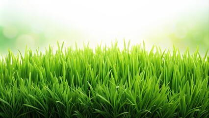Fototapeta premium Vibrant green grass isolated, fresh, lawn, nature, bright, vibrant, isolated, background, texture, green, outdoors, summer, growth