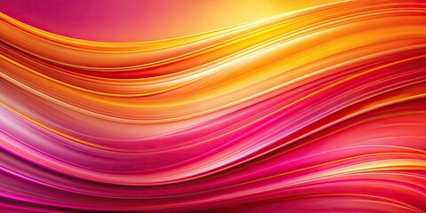 Fototapeta premium Vibrant abstract art with smooth lines in pink, orange, and yellow hues , art, abstract, vibrant, colorful, smooth, lines