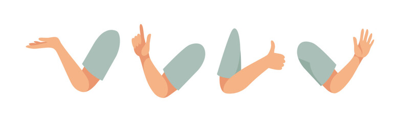 Man Character Constructor with Separated Arm Body Part Vector Set