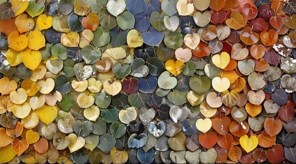 background of yellow and green leaves