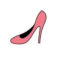 stiletto halftone hand drawn  color vector illustration