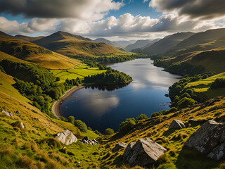 Fototapeta premium landscape with lake