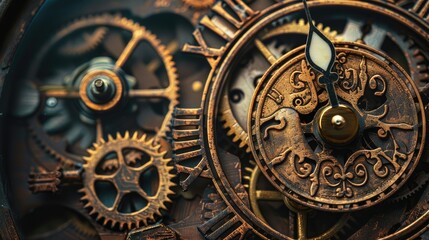 Old-fashioned clock with gears and cogs, illustrating the beauty of mechanical design