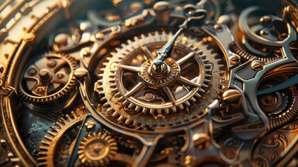 Old-fashioned clock with gears and cogs, illustrating the beauty of mechanical design