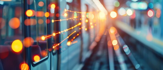 Minimalist Utility Networks Overlay on Colorful Public Transportation Background for Technical Presentations