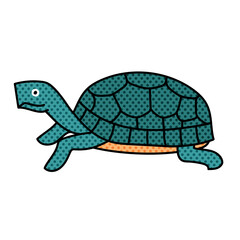 tortoise animal reptile pet halftone hand drawn  color vector illustration