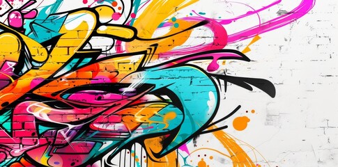 Obraz premium Paintings on building brick walls. Graffiti on buildings.