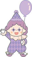 風船を持ったピエロの女の子