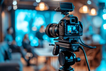 A social media manager passionately creates engaging video content, blending digital marketing expertise with creativity and strategic vision