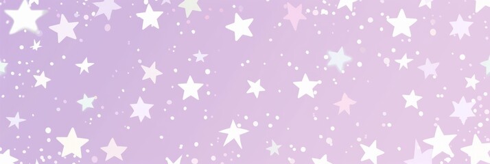 A pale purple background with white stars and white dots scattered across the surface