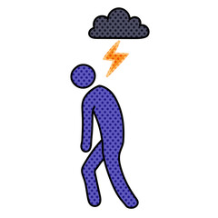 mental health depression halftone hand drawn  color vector illustration