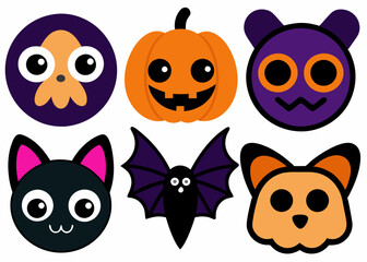  Set of Halloween Clipart Icons vector illustration 