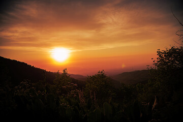 sunset in the mountains