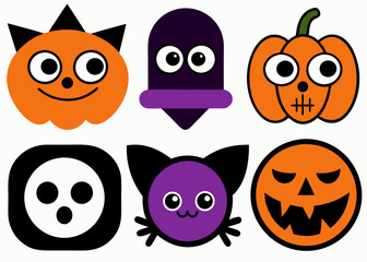 Set of Halloween Clipart Icons vector illustration 