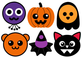  Set of Halloween Clipart Icons vector illustration 