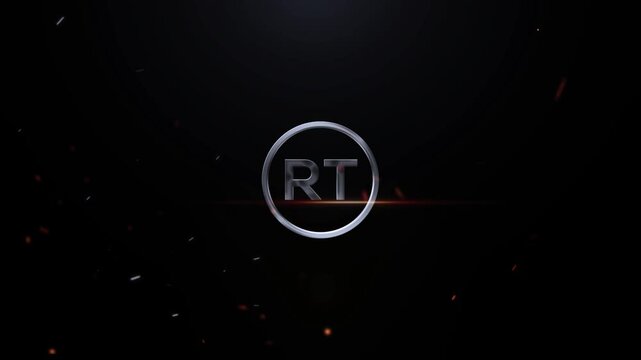 3D RT Letter Logo Animation Trailer Intro Video On Cinematic Background