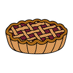pie halftone hand drawn  color vector illustration
