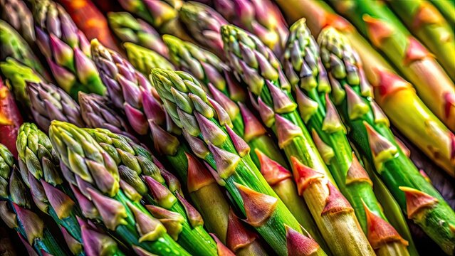 Close-up of a mouthwatering aspa with vibrant colors and textures, aspa, close-up, vibrant, colors, textures, food, fresh